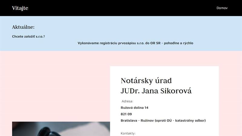JUDr. Jana Sikorová - Notársky úrad