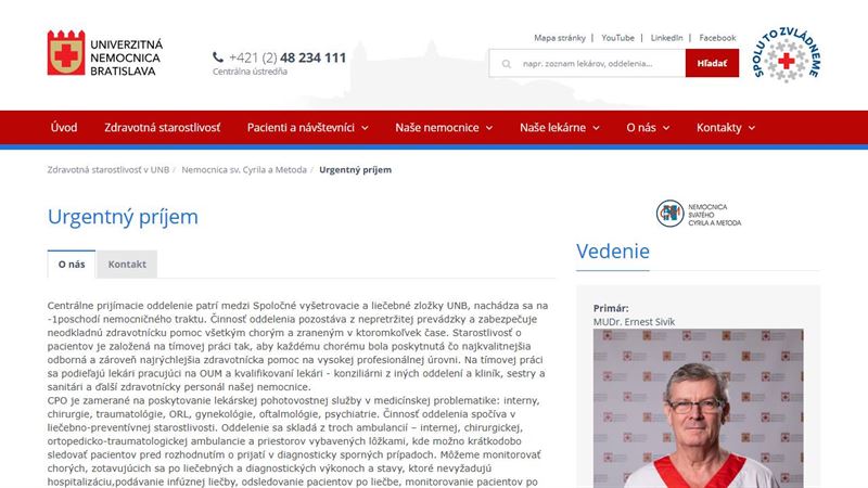 Urgentný príjem - Pohotovosť (24/7)