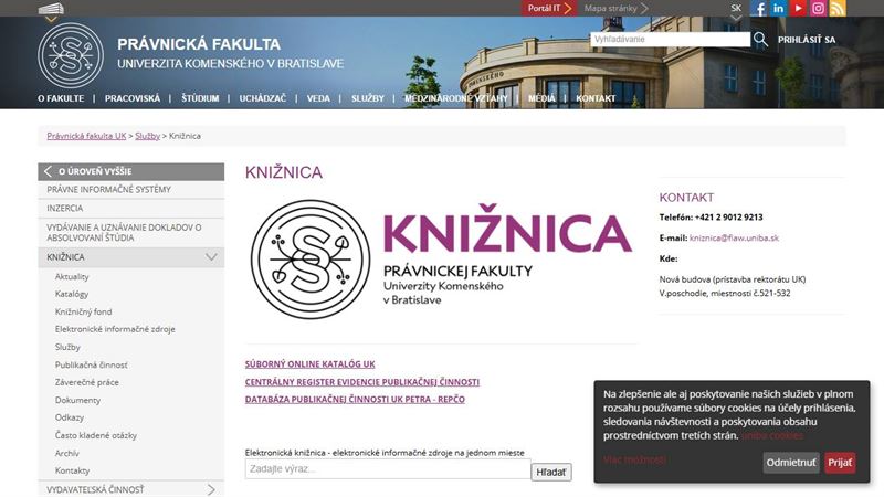 ba_node_4369116794 Ústredná knižnica Právnickej fakulty Univerzity Komenského
