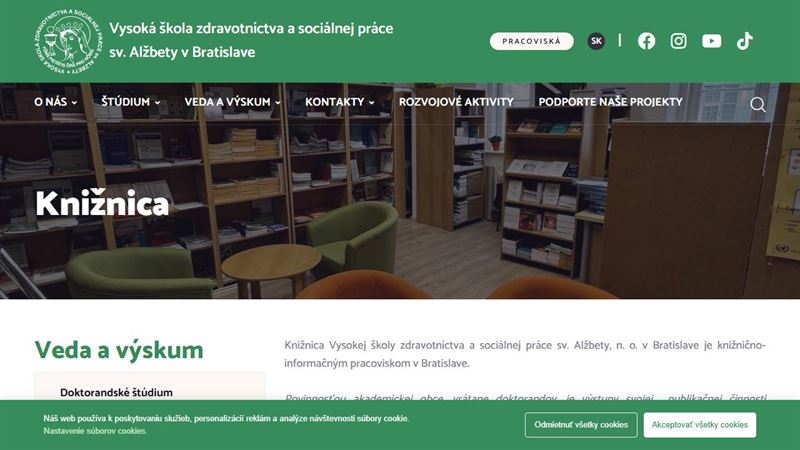 Vysoká škola zdravotníctva a sociálnej práce sv. Alžbety v Bratislave - Knižnica