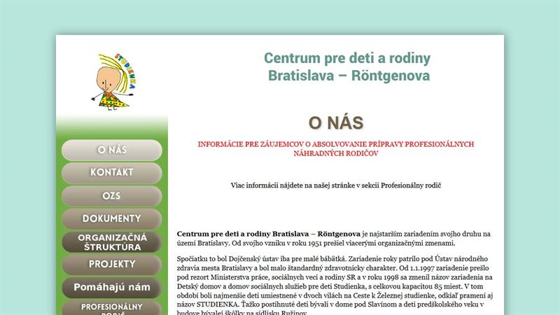 Centrum pre deti a rodiny Bratislava – Röntgenova