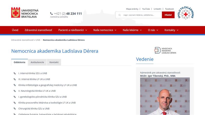 Univerzitná nemocnica Bratislava - Nemocnica akademika L. Dérera - Kramáre