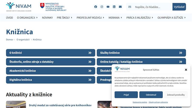 Oddelenie knižničných a informačných služieb NIVaM