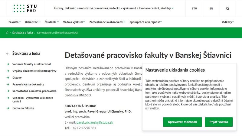 Detašované pracovisko FAD STU v Banskej Štiavnici