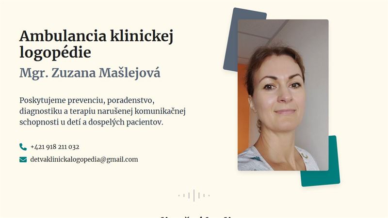 Mgr. Zuzana Mašlejová - ambulancia klinickej logopédie