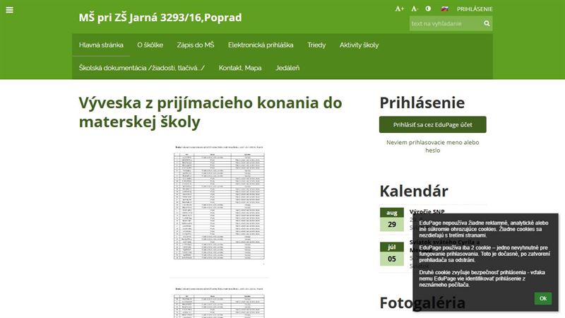 Materská škola pri ZŠ Jarná