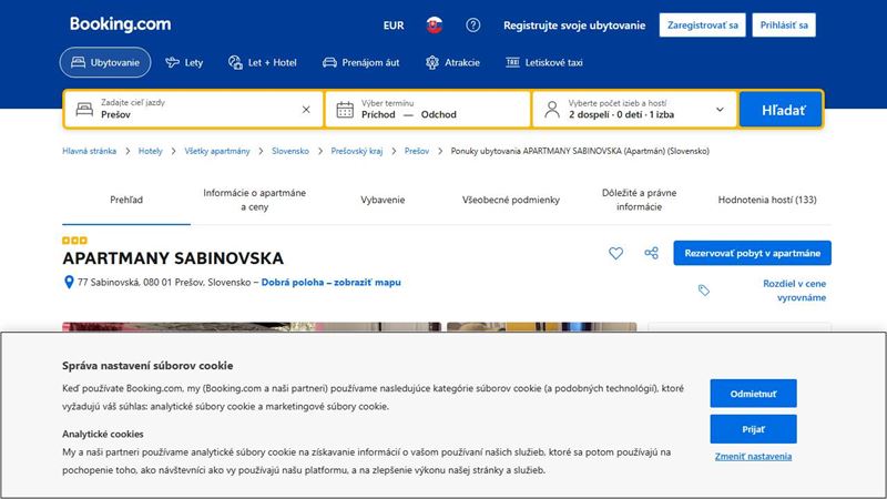 APARTMÁNY SABINOVSKÁ