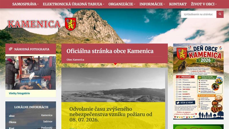 po_row_01774 Oznamy obce Kamenica
