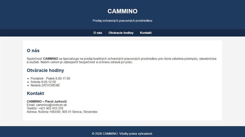 Cammino pracovné odevy