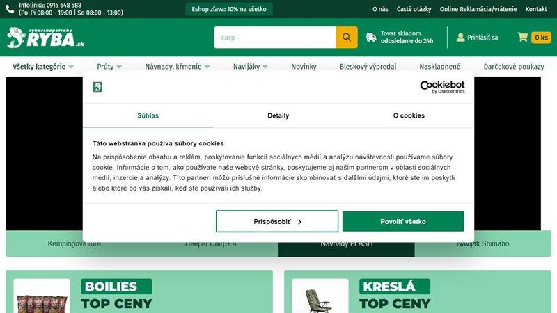Rybárske potreby RYBA