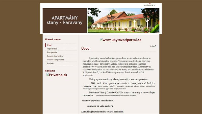 Apartmány – stany – karavany