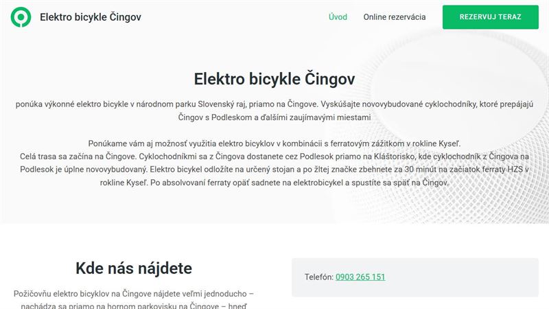 website_00950 Elektro bicykle Čingov