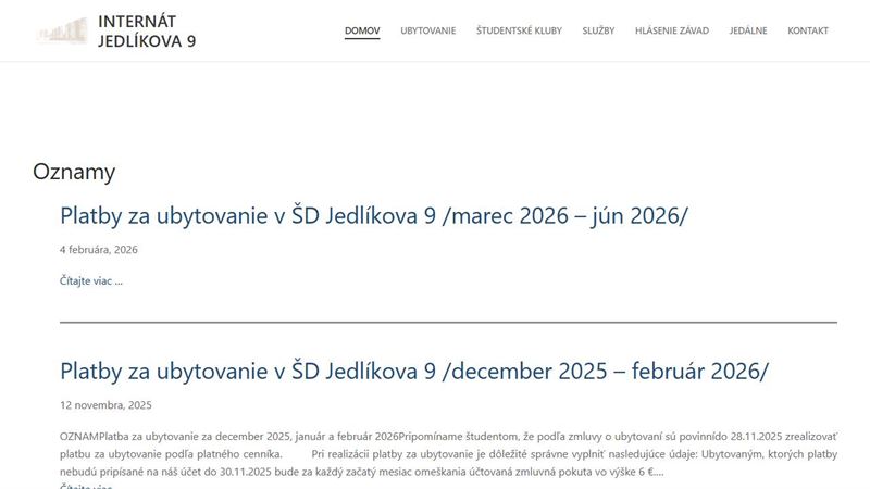 website_01204 Študentský domov Technickej univerzity