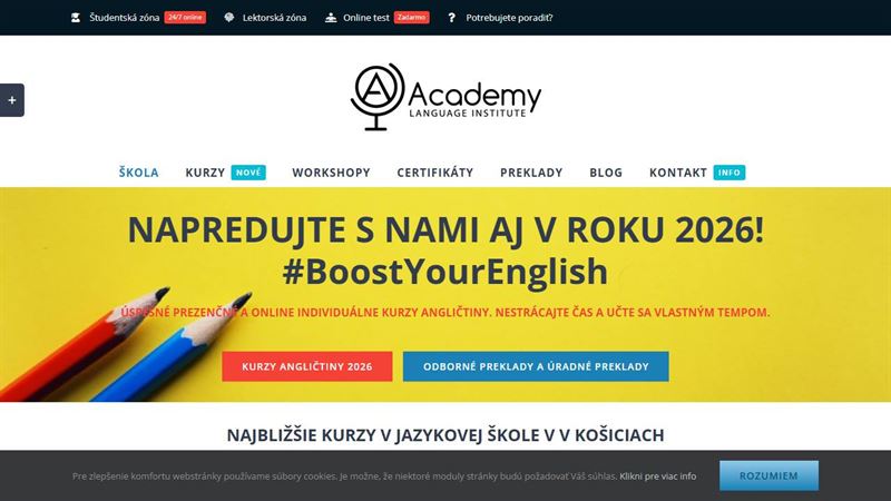 website_01217 Academy Language Institute - Jazyková škola Košice