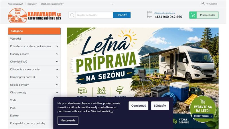 Prenájom a predaj karavanov