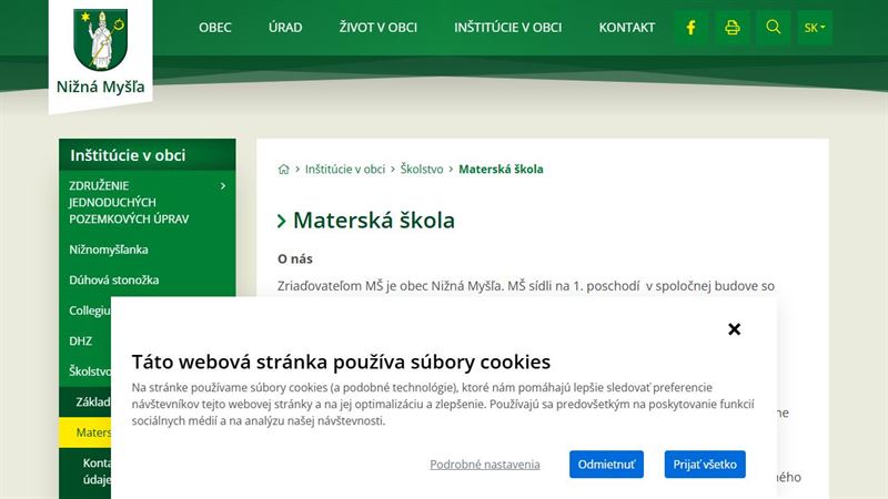 Materská škola Nižná Myšľa