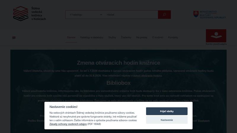 website_01783 Štátna vedecká knižnica - (študovňa historických fondov a regionálnej literatúry)