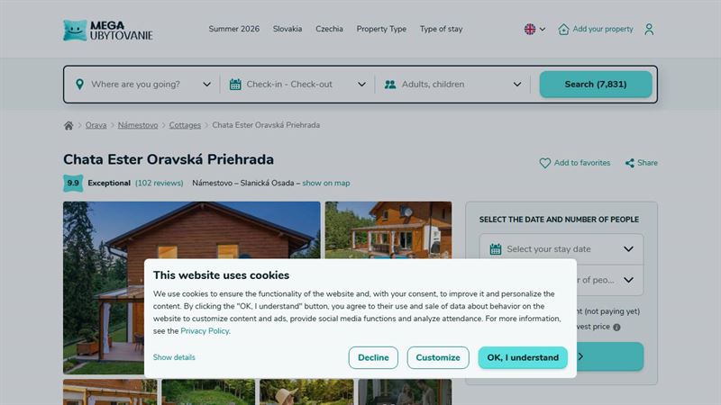 Chata Ester Oravská priehrada