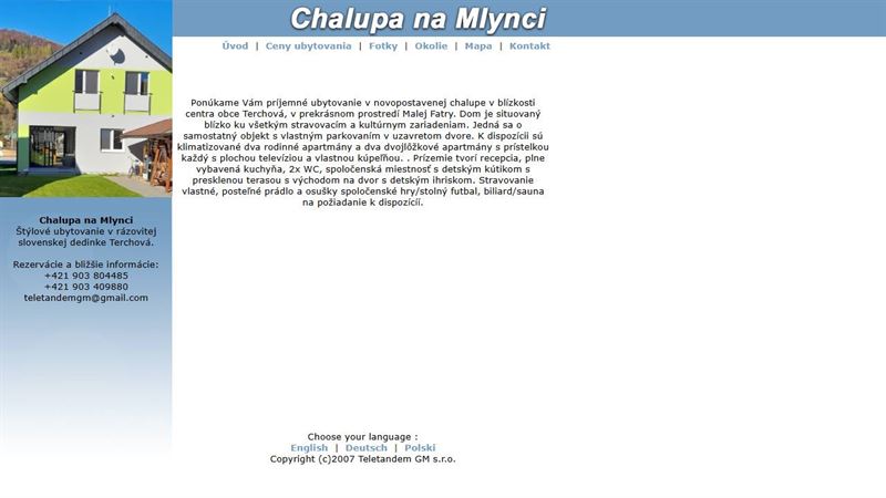 Chalupa na Mlynci