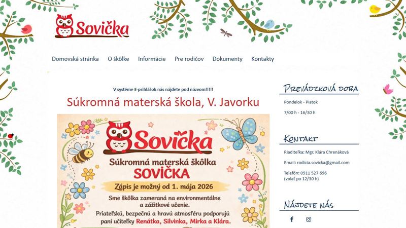 Súkromná materská škola „SOVIČKA“
